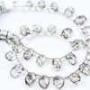 Natural Black Rutile Quartz Smooth Puff Oval Drop Beads Strand Length is 8 Inches and Sizes from 7.5mm to 9mm Approx.